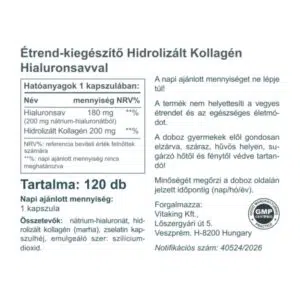 Vitaking Kollagén+Hialuronsav kapszula - 120db - Image 2 Vitaking Kollagén+Hialuronsav kapszula - 120db - Image 2