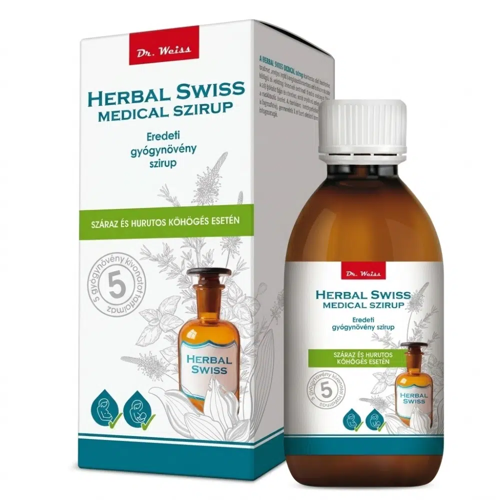 Herbal Swiss Folyékony köhögés elleni szirup 300 ml Herbal Swiss Folyékony köhögés elleni szirup 300 ml