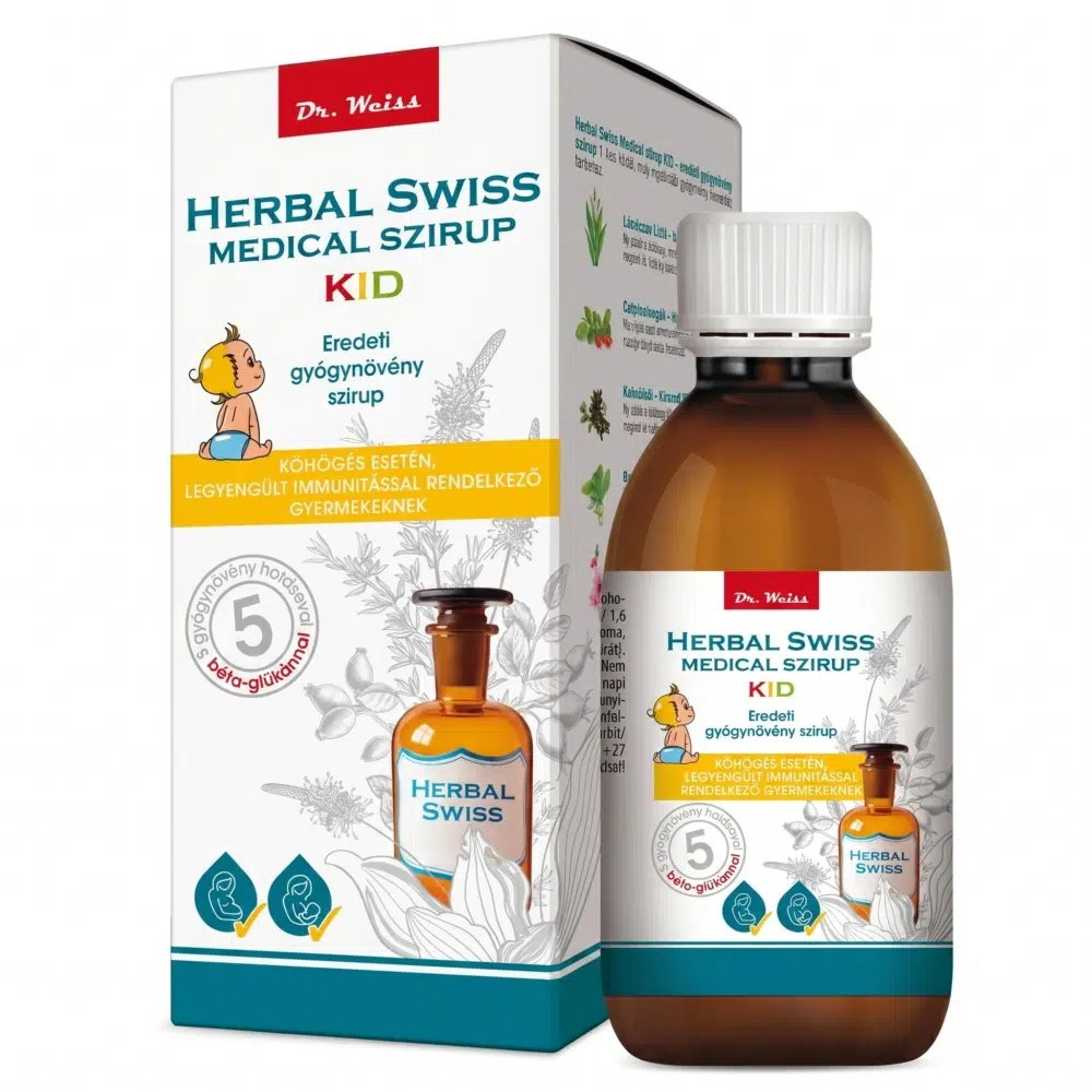 Herbal Swiss Kid Folyékony köhögés elleni szirup 300 ml Herbal Swiss Kid Folyékony köhögés elleni szirup 300 ml