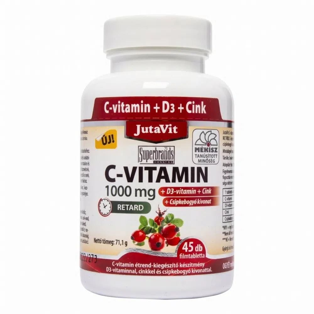 Jutavit c-vitamin+d3 1000 mg RETARD 45db tabletta Jutavit c-vitamin+d3 1000 mg RETARD 45db tabletta