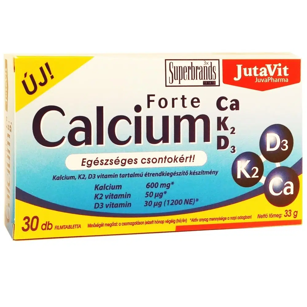 Jutavit Calcium Forte CA/K2/D3 tabletta 30db Jutavit Calcium Forte CA/K2/D3 tabletta 30db