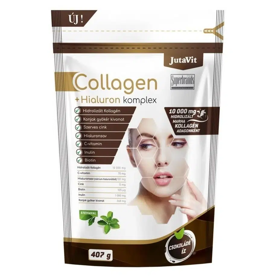 Jutavit Collagen+Hialuron komplex Csokoládé 407g Jutavit Collagen+Hialuron komplex Csokoládé 407g