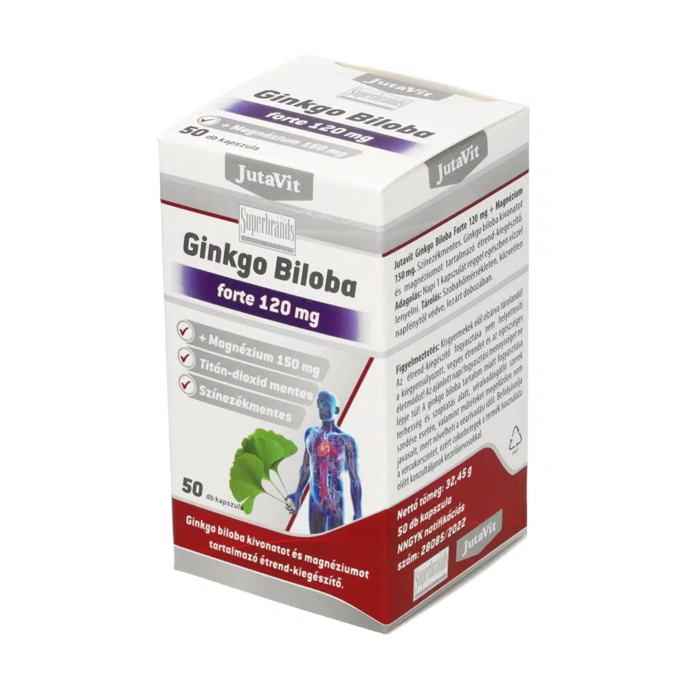 Jutavit ginkgo biloba 120mg+magnézium 150mg 50db Jutavit ginkgo biloba 120mg+magnézium 150mg 50db