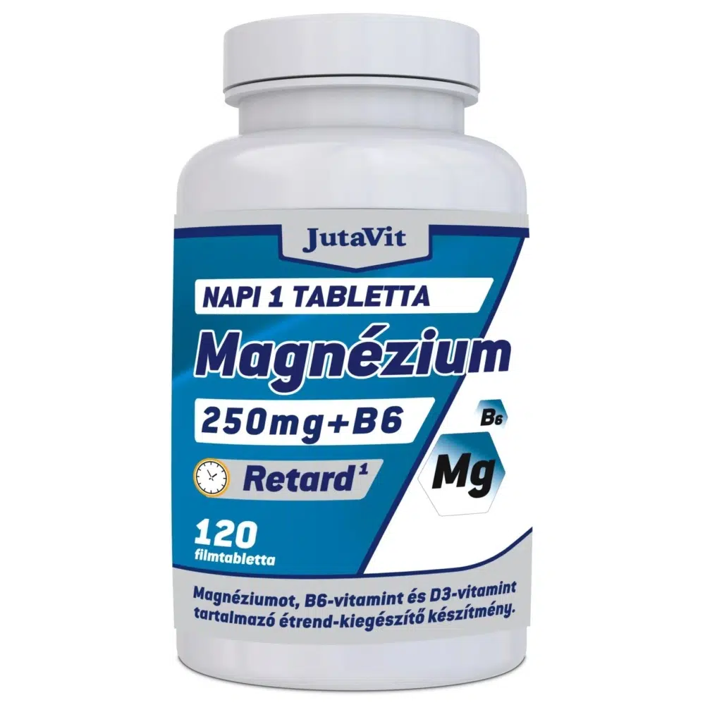 Jutavit magnézium 250mg RETARD +B6+D3-vitamin 120db (NAGY) Jutavit magnézium 250mg RETARD +B6+D3-vitamin 120db (NAGY)