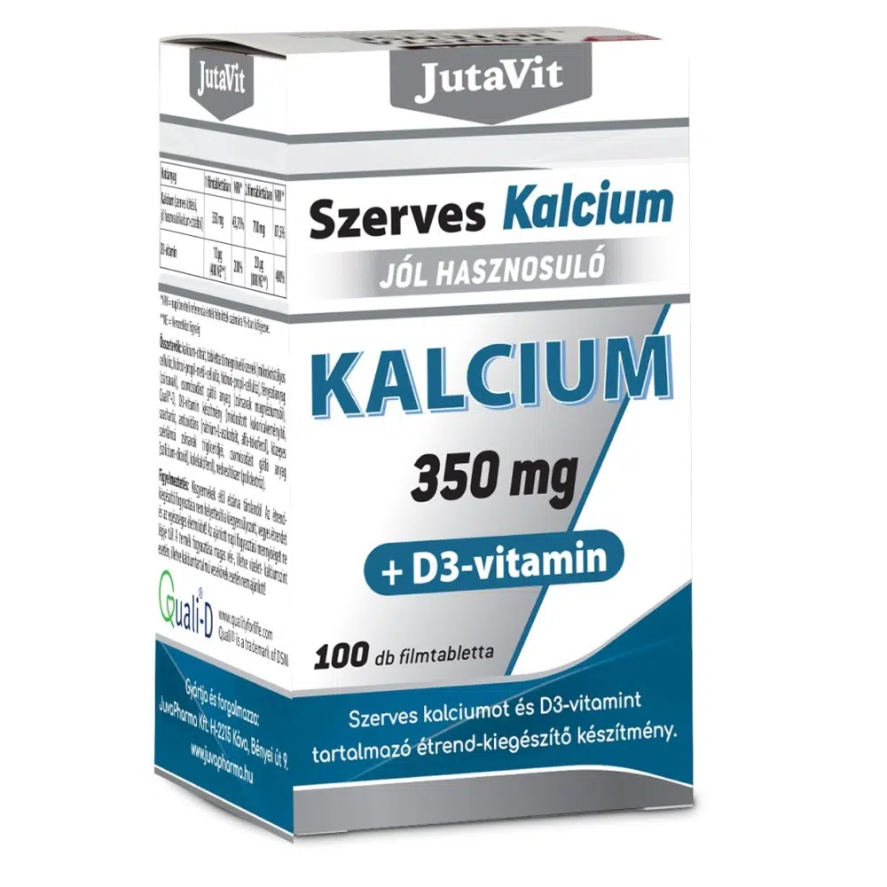 JutaVit Szerves Kalcium 350mg +D3 vitamin 100db JutaVit Szerves Kalcium 350mg +D3 vitamin 100db