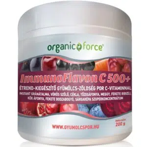 Organic Force ImmunoFlavon C 500+ gyümölcs-zöldség szuperkoncentrátum por 200g
