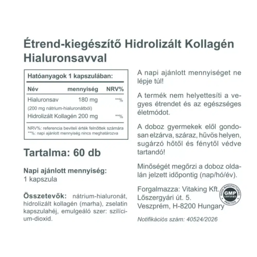 Vitaking Kollagén+Hialuronsav kapszula - 60db - Image 2 Vitaking Kollagén+Hialuronsav kapszula - 60db - Image 2