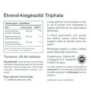 Vitaking Triphala tabletta - 60db - Image 2 Vitaking Triphala tabletta - 60db - Image 2