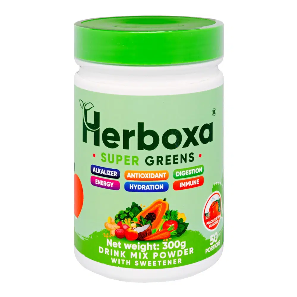 Herboxa Super Greens őszibarackos jeges tea ízben - 300g Herboxa Super Greens őszibarackos jeges tea ízben - 300g