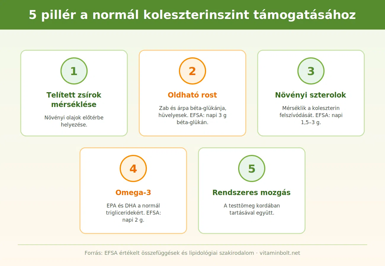 5 pillér a normál koleszterinszint támogatásához 5 pillér a normál koleszterinszint támogatásához
