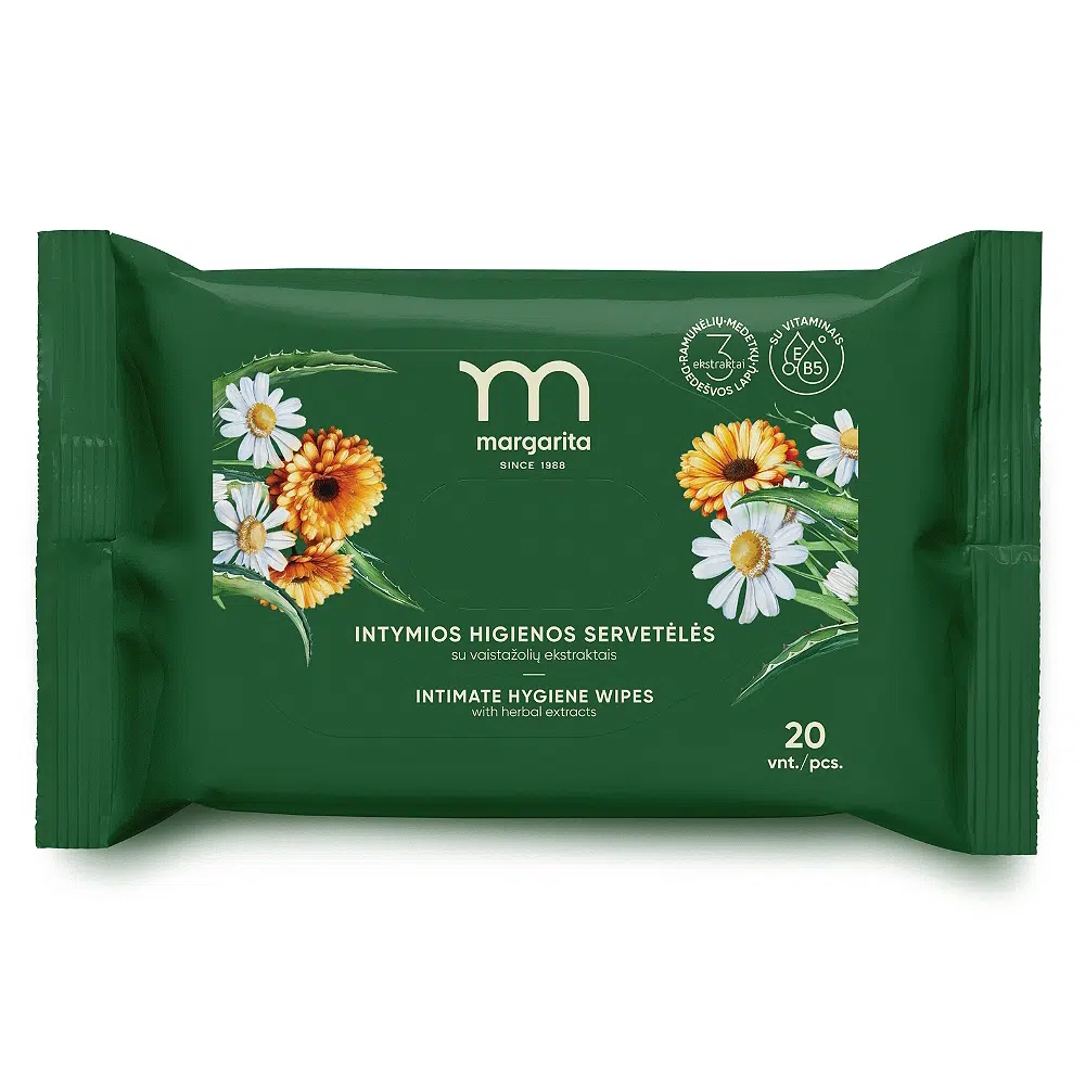 Margarita Intim törlőkendő gyógynövénykivonatokkal - 20db Margarita Intim törlőkendő gyógynövénykivonatokkal - 20db