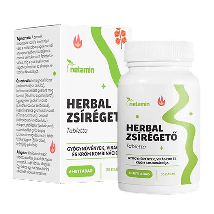 Netamin HERBAL Zsírégető tabletta 30db Netamin HERBAL Zsírégető tabletta 30db