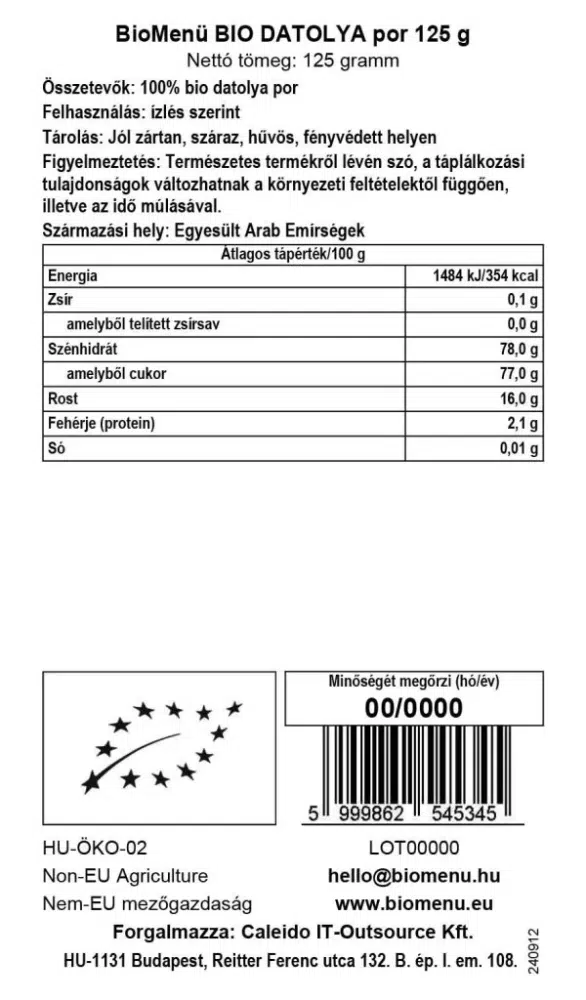 BioMenü Bio Datolyakávé - 125g - Image 2 BioMenü Bio Datolyakávé - 125g - Image 2