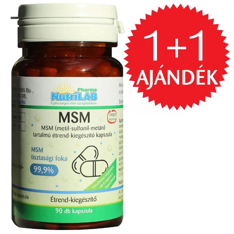 Nutrilab MSM kapszula 1+1 AJÁNDÉK - 2x90db Nutrilab MSM kapszula 1+1 AJÁNDÉK - 2x90db