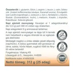 Vitaking Aminosav Komplex karamell-kávé ízű italpor - 312g - Image 3 Vitaking Aminosav Komplex karamell-kávé ízű italpor - 312g - Image 3