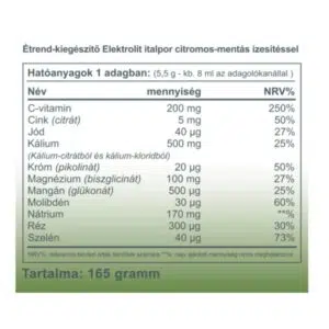 Vitaking Elektrolit citrom-menta ízű italpor - 165g - Image 2 Vitaking Elektrolit citrom-menta ízű italpor - 165g - Image 2