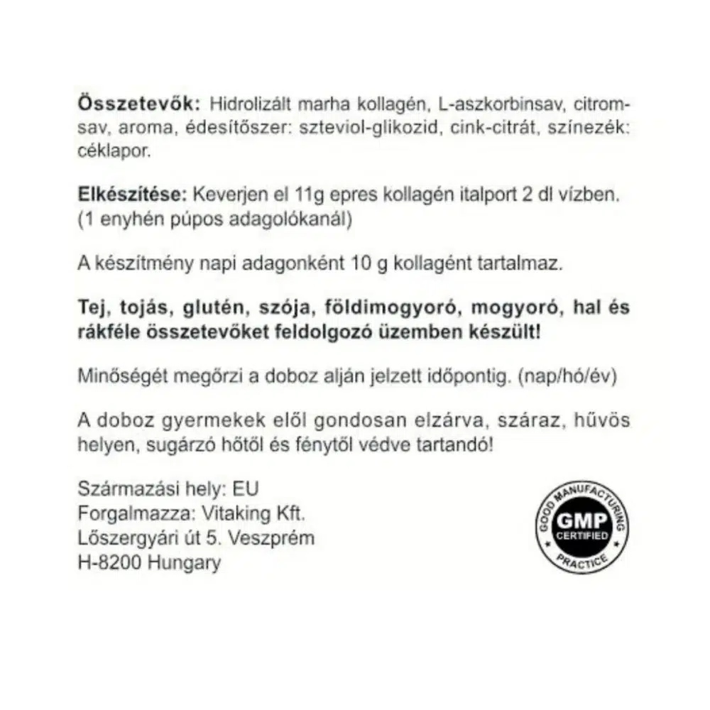 Vitaking Kollagén Eper ízű italpor dobozos - 330g - Image 3 Vitaking Kollagén Eper ízű italpor dobozos - 330g - Image 3