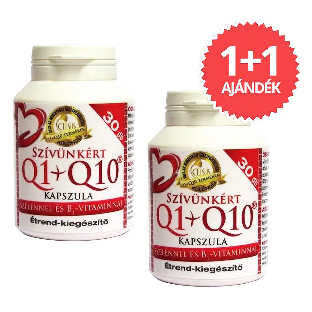 Celsus Szívünkért Q1+Q10+szelén+B1-vitamin kapszula 1+1 Akció - 2x30db Celsus Szívünkért Q1+Q10+szelén+B1-vitamin kapszula 1+1 Akció - 2x30db