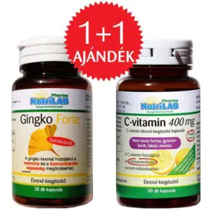 Nutrilab Ginkgo Forte kapszula + AJÁNDÉK C-vitamin kapszula - 30db+30db