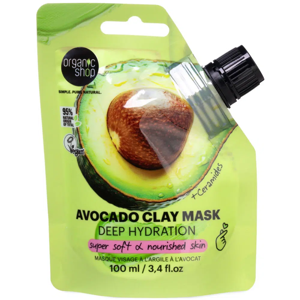 Organic Shop „Deep Hydration” Avokádós agyagmaszk ceramidokkal - 100ml Organic Shop „Deep Hydration” Avokádós agyagmaszk ceramidokkal - 100ml