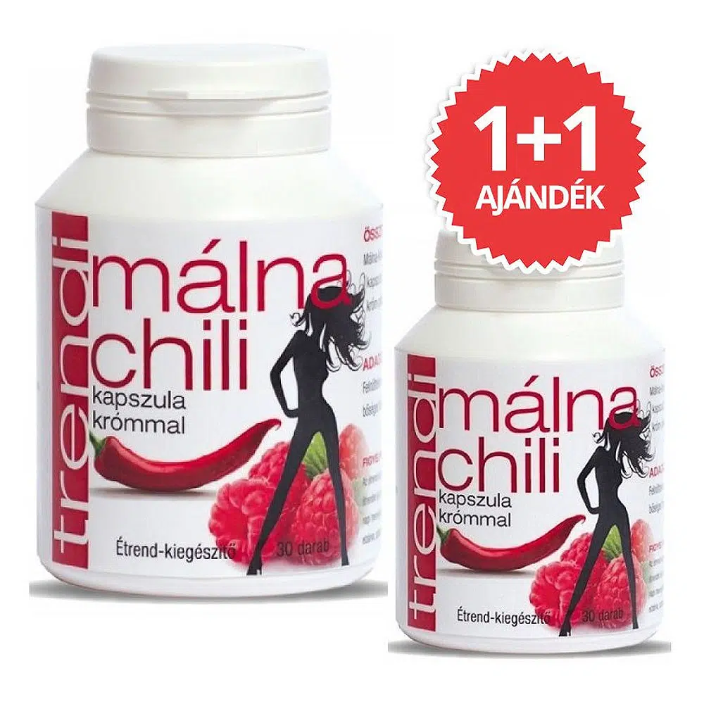 Trendi Málna-Chili kapszula 1+1 Akció - 2x30db Trendi Málna-Chili kapszula 1+1 Akció - 2x30db
