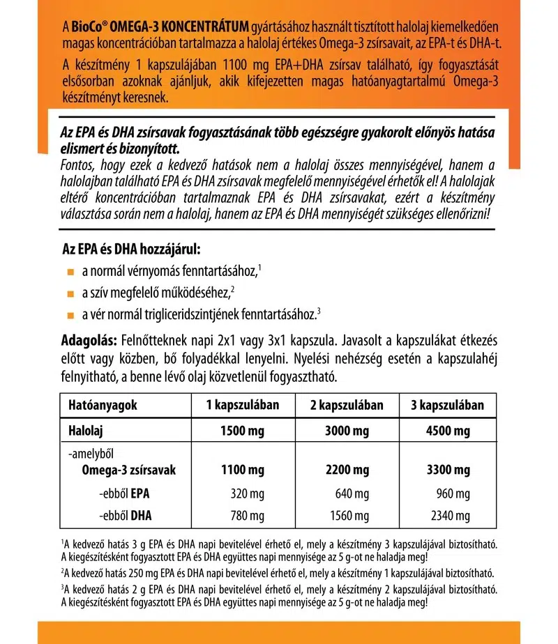 BioCo Omega-3 koncentrátum lágyzselatin kapszula - 60db - Image 2 BioCo Omega-3 koncentrátum lágyzselatin kapszula - 60db - Image 2