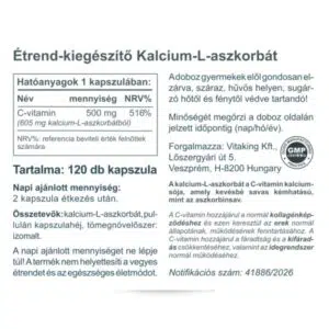 Vitaking C-vitamin Kalcium L-Aszkorbát kapszula - 120db - Image 2 Vitaking C-vitamin Kalcium L-Aszkorbát kapszula - 120db - Image 2