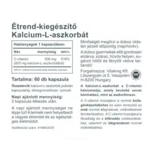 Vitaking C-vitamin Kalcium L-Aszkorbát kapszula - 60db - Image 2 Vitaking C-vitamin Kalcium L-Aszkorbát kapszula - 60db - Image 2