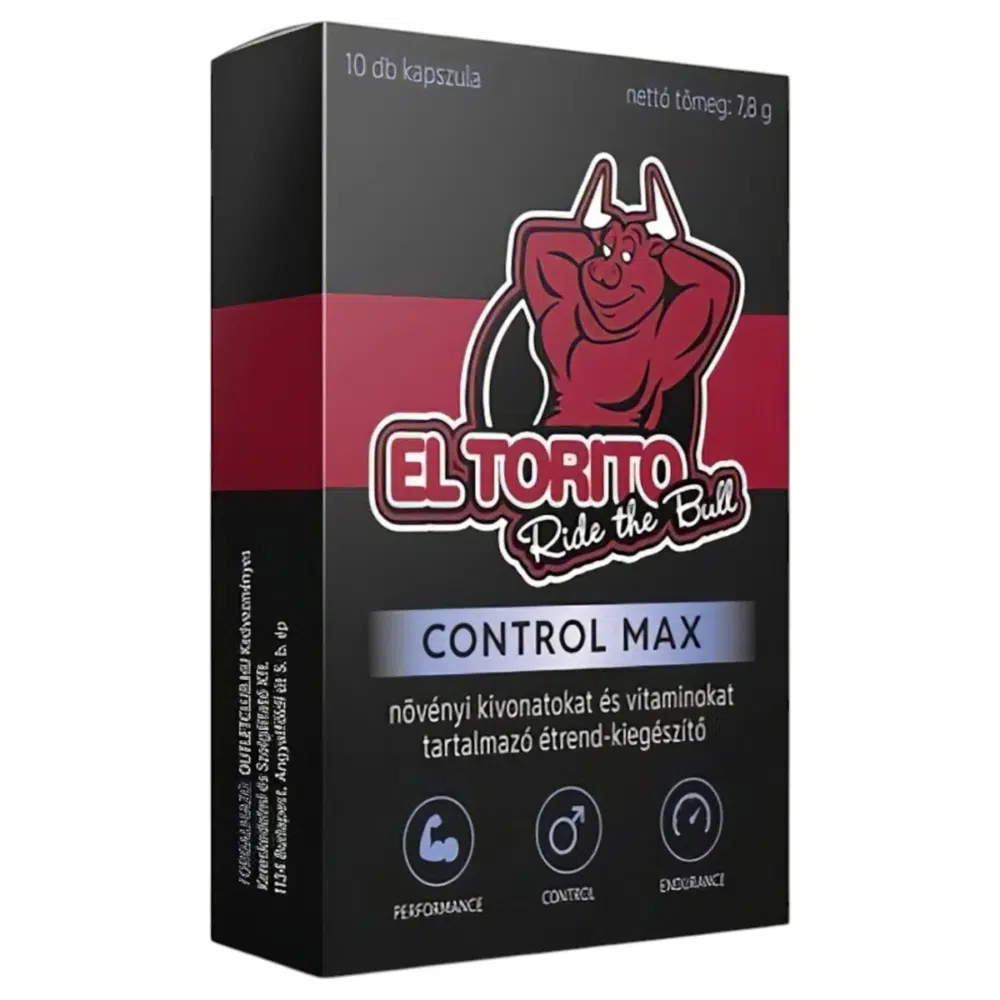 El Torito Control MAX korai magömlés elleni kapszula - 10db El Torito Control MAX korai magömlés elleni kapszula - 10db