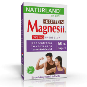 Naturland Magnesii + koffein étrend-kiegészítő tabletta - 60db