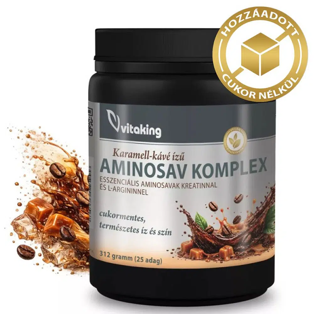 Vitaking Aminosav Komplex karamell-kávé ízű italpor - 312g Vitaking Aminosav Komplex karamell-kávé ízű italpor - 312g