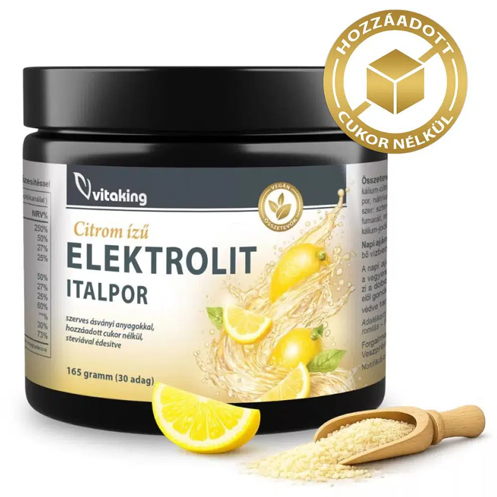 Vitaking Elektrolit citrom ízű italpor - 165g Vitaking Elektrolit citrom ízű italpor - 165g