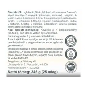 Vitaking Aminosav Komplex citrom ízű italpor - 345g - Image 3 Vitaking Aminosav Komplex citrom ízű italpor - 345g - Image 3