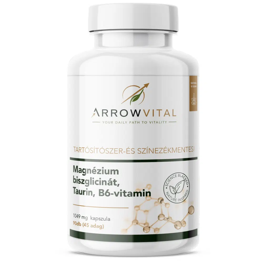 Arrowvital Magnézium Biszglicinát + Taurin + B6-vitamin kapszula - 90db Arrowvital Magnézium Biszglicinát + Taurin + B6-vitamin kapszula - 90db
