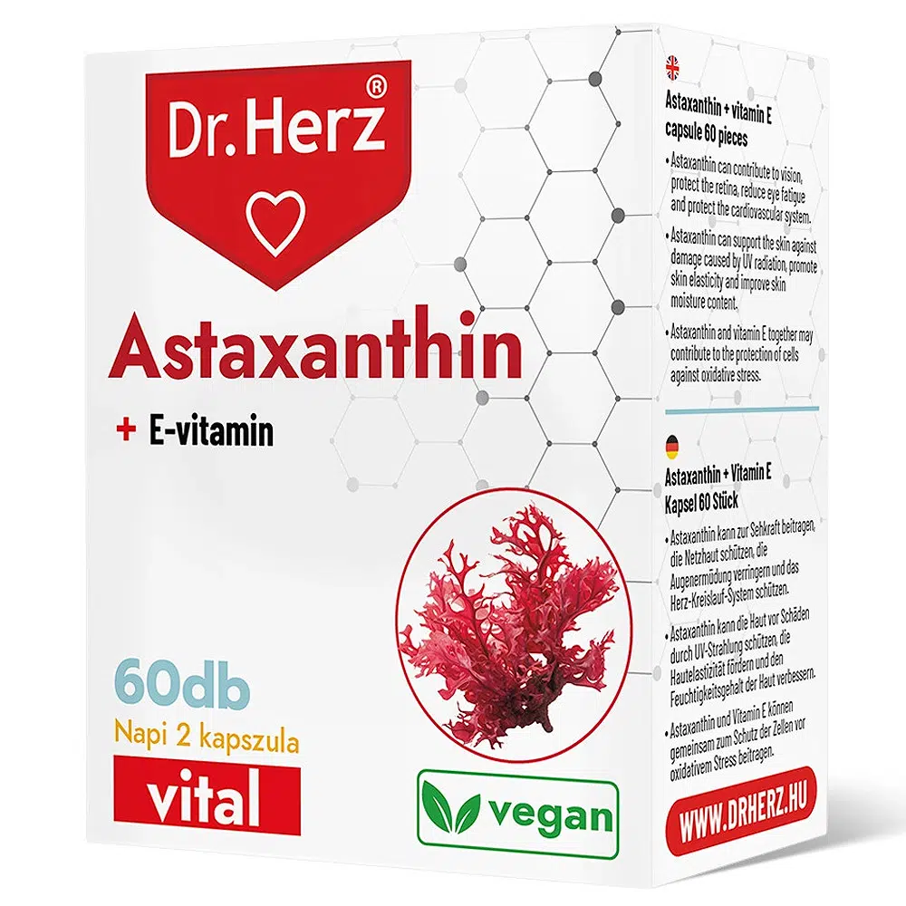 Dr. Herz Astaxanthin + E-vitamin kapszula - 60db Dr. Herz Astaxanthin + E-vitamin kapszula - 60db