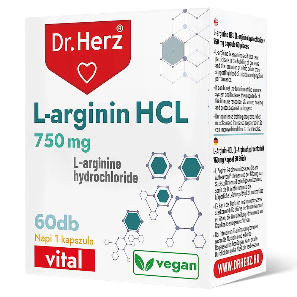 Dr. Herz L-arginin HCL 750mg kapszula - 60 db Dr. Herz L-arginin HCL 750mg kapszula - 60 db