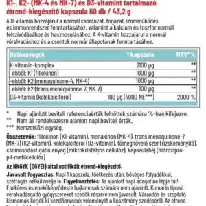 Dr. Herz K-Komplex + D3-vitamin kapszula - 60db - Image 2 Dr. Herz K-Komplex + D3-vitamin kapszula - 60db - Image 2