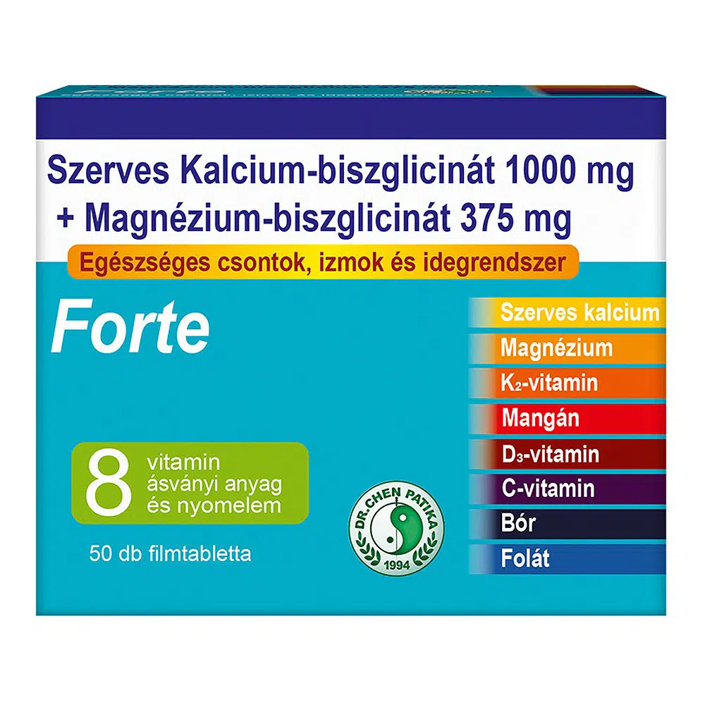 Dr. Chen Szerves Kalcium 1000mg + Magnézium-Biszglicinát 375mg - 50db Dr. Chen Szerves Kalcium 1000mg + Magnézium-Biszglicinát 375mg - 50db
